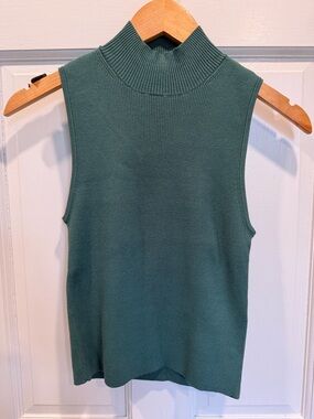 Madewell Sleeveless Mock Neck Tank - Green Teal